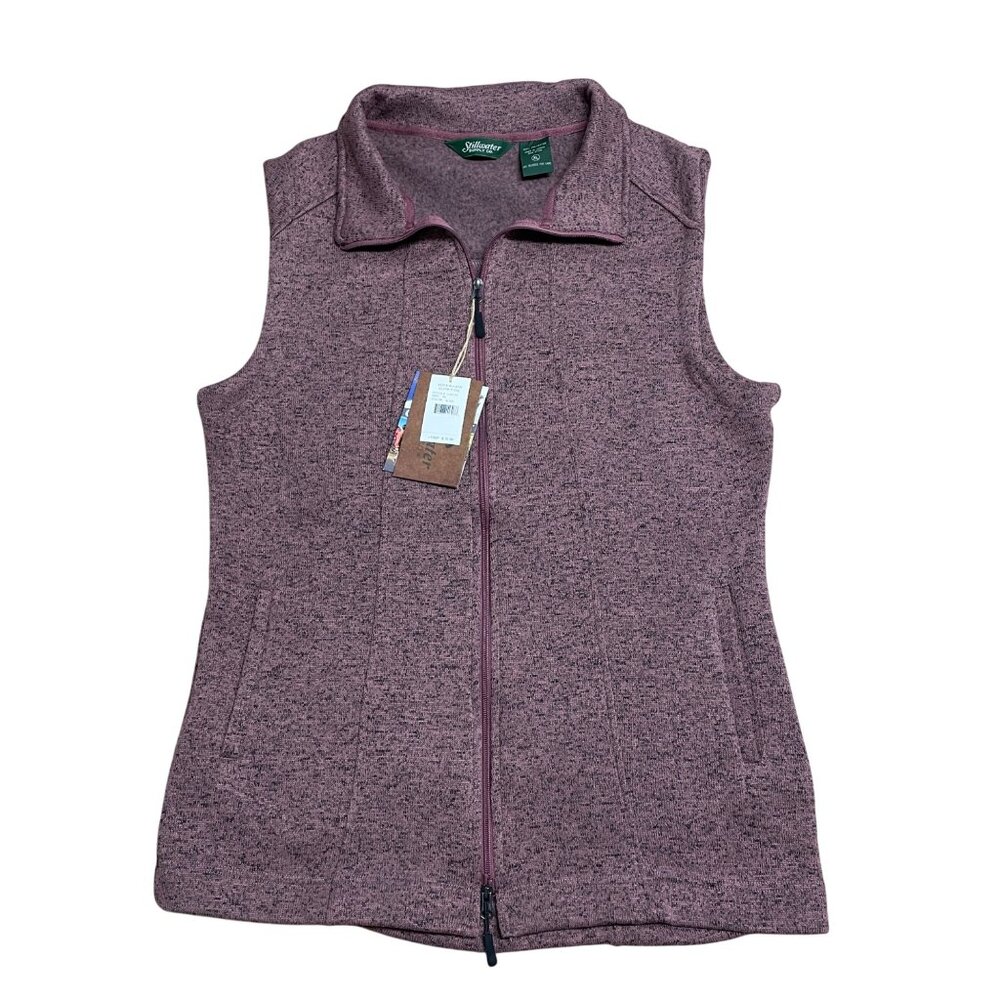 STILLWATER SUPPLY CO VEST FULL ZIP WOMENS XL ROSE HEATHERED WARM POCKETS NWT